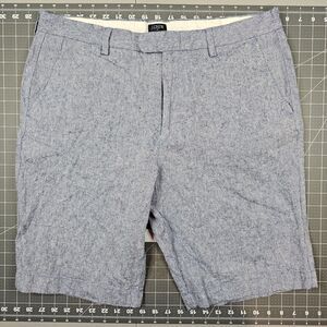 J Crew Shorts Mens 36 Linen Chino Bermuda Rivington Preppy Casual Blue
